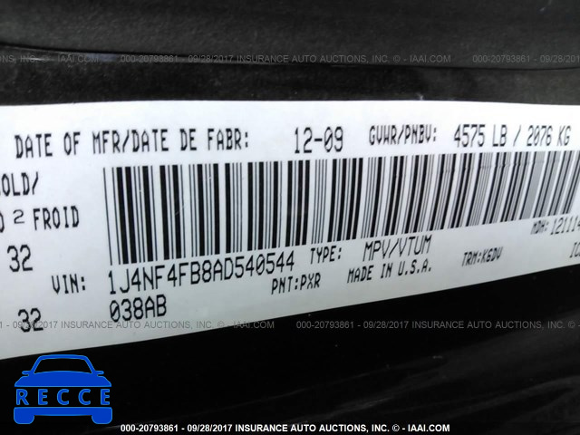 2010 Jeep Compass SPORT 1J4NF4FB8AD540544 image 8