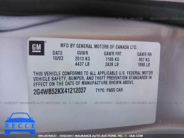 2004 Buick Regal LS 2G4WB52KX41212037 image 8