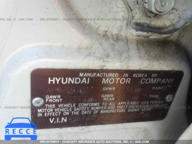 2002 Hyundai Sonata KMHWF25H32A662456 Bild 8