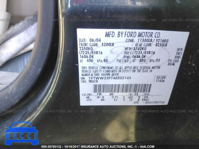 2004 Ford F350 1FTWW33P74EE03145 image 8