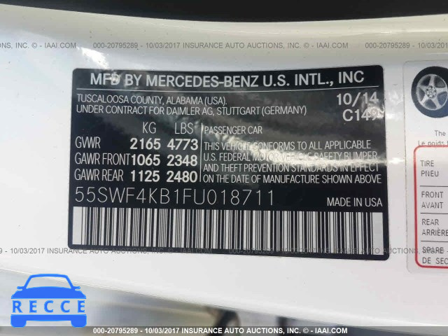 2015 MERCEDES-BENZ C 300 4MATIC 55SWF4KB1FU018711 image 8