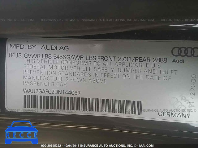 2013 Audi A7 WAU2GAFC2DN144067 image 8