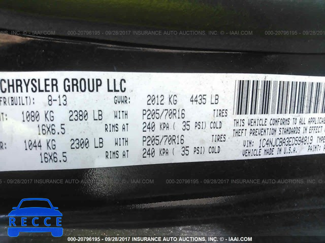 2014 Jeep Compass 1C4NJCBA3ED594819 image 8
