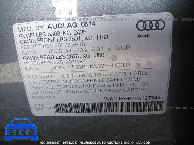 2014 Audi Q5 WA1LFAFP2EA127544 image 8