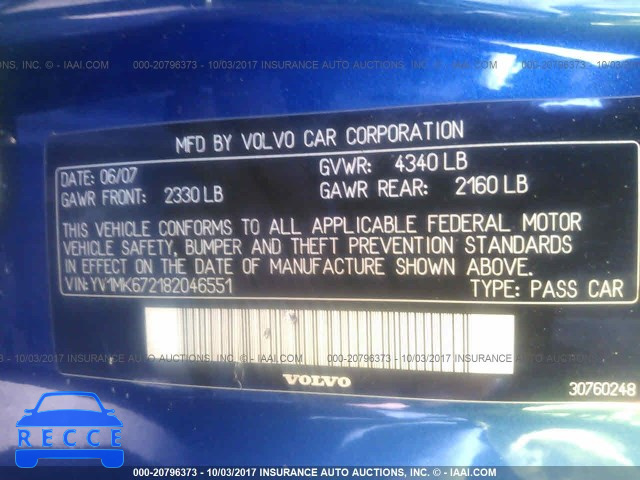 2008 Volvo C30 T5 YV1MK672182046551 image 8