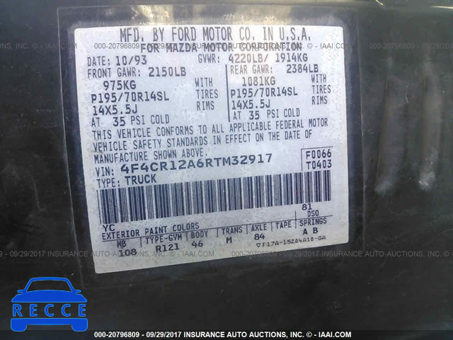 1994 Mazda B2300 4F4CR12A6RTM32917 image 8