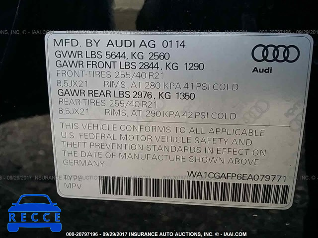 2014 Audi SQ5 WA1CGAFP6EA079771 image 8