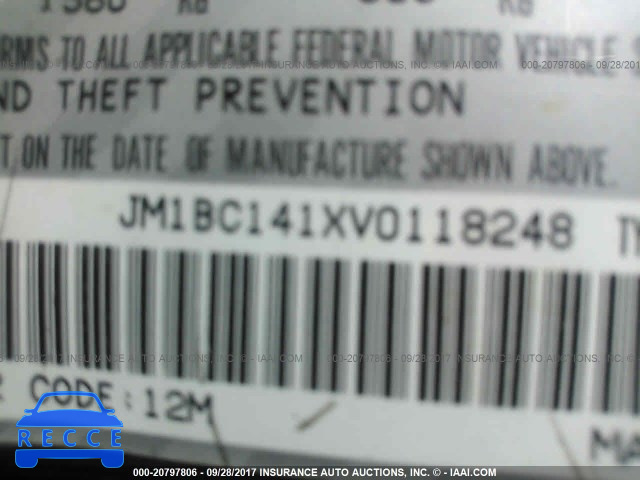 1997 Mazda Protege JM1BC141XV0118248 зображення 8