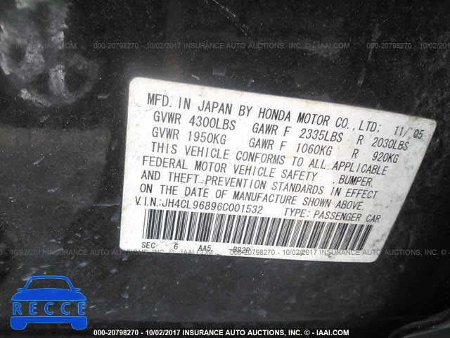 2006 Acura TSX JH4CL96896C001532 зображення 8