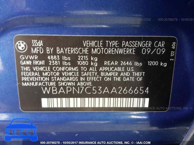 2010 BMW 335 WBAPN7C53AA266654 зображення 8