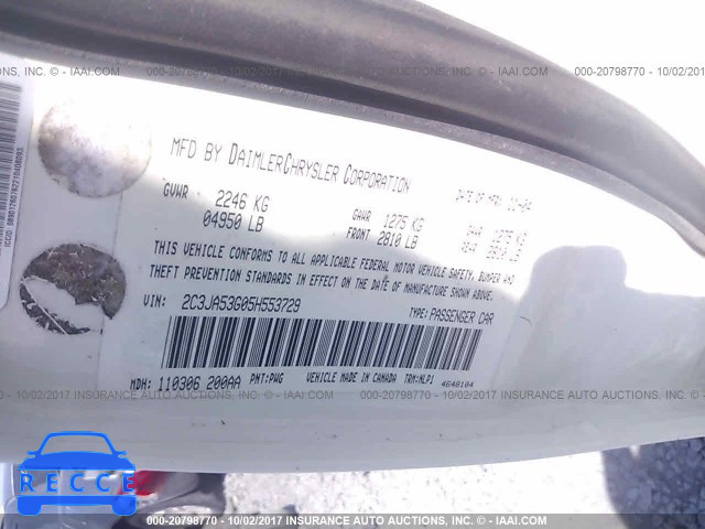 2005 Chrysler 300 2C3JA53G05H553729 image 8