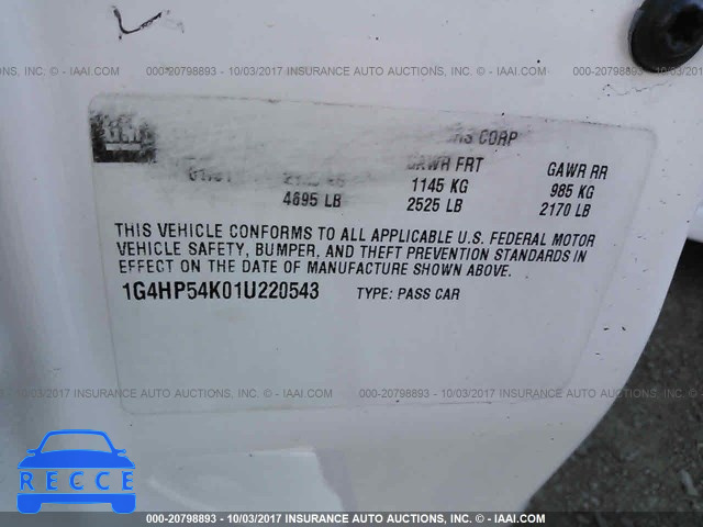 2001 Buick Lesabre CUSTOM 1G4HP54K01U220543 image 8
