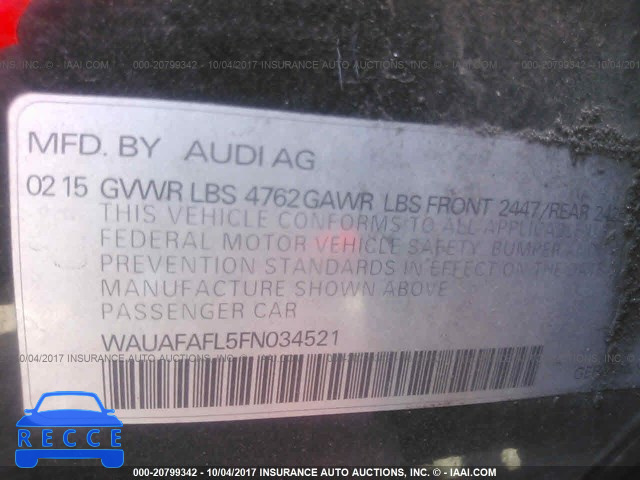 2015 Audi A4 PREMIUM WAUAFAFL5FN034521 image 8