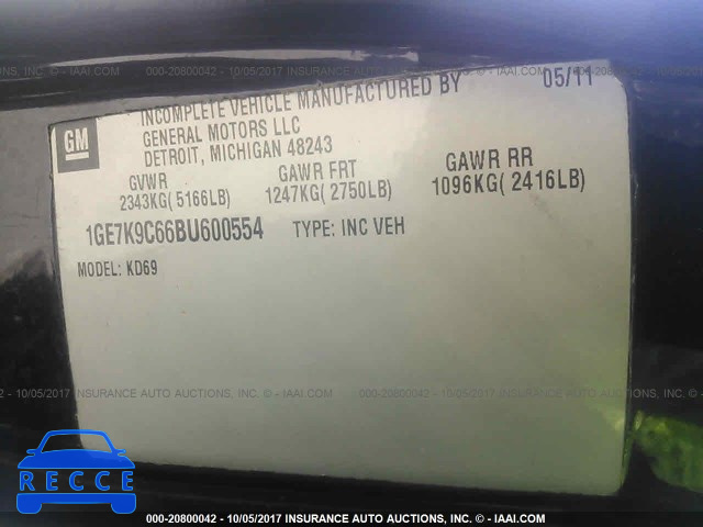 2011 Cadillac Professional Chassis 1GE7K9C66BU600554 image 8