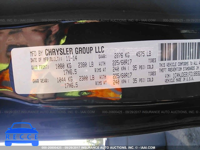 2015 Jeep Compass LATITUDE 1C4NJDEB1FD189327 image 8