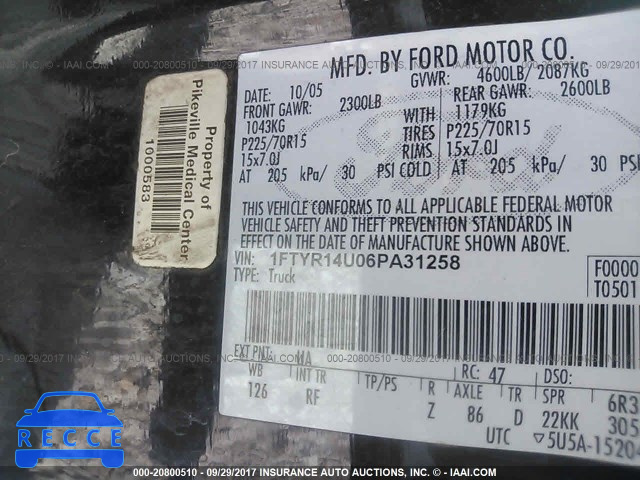 2006 Ford Ranger 1FTYR14U06PA31258 image 8
