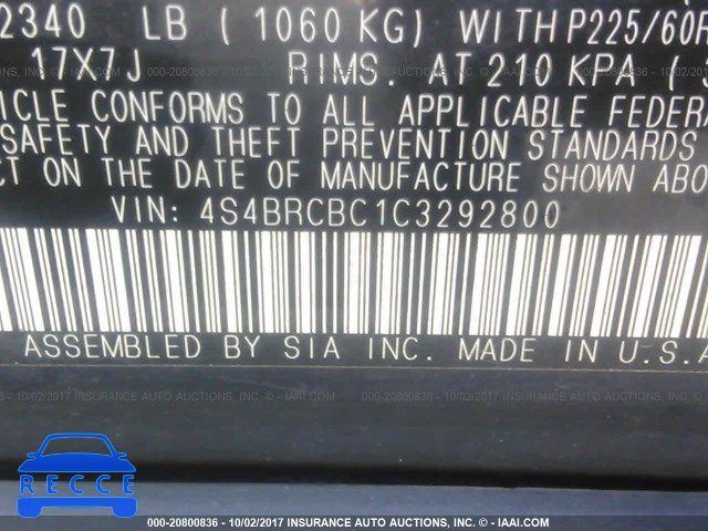 2012 Subaru Outback 2.5I PREMIUM 4S4BRCBC1C3292800 зображення 8