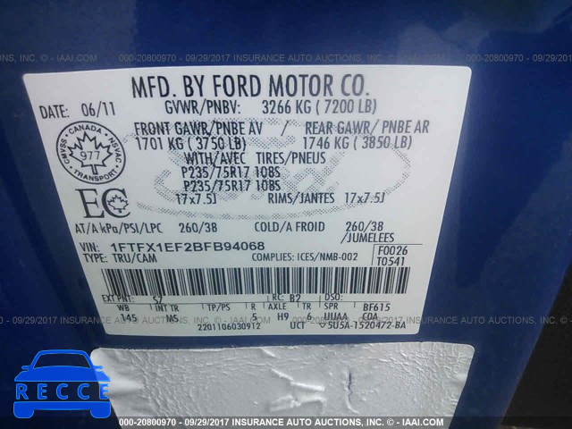 2011 Ford F150 1FTFX1EF2BFB94068 image 8