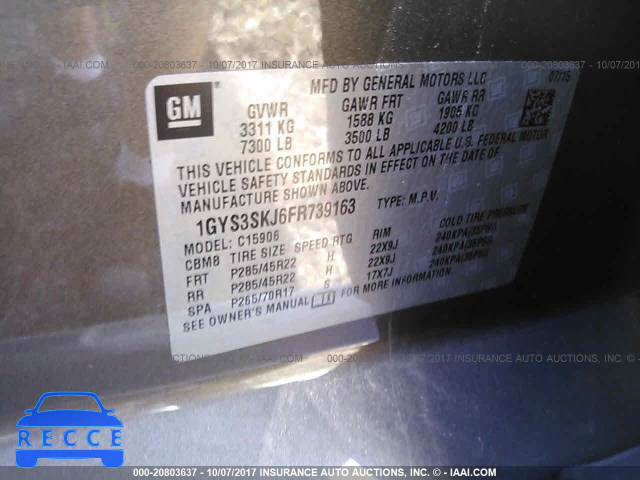 2015 Cadillac Escalade ESV LUXURY 1GYS3SKJ6FR739163 image 8
