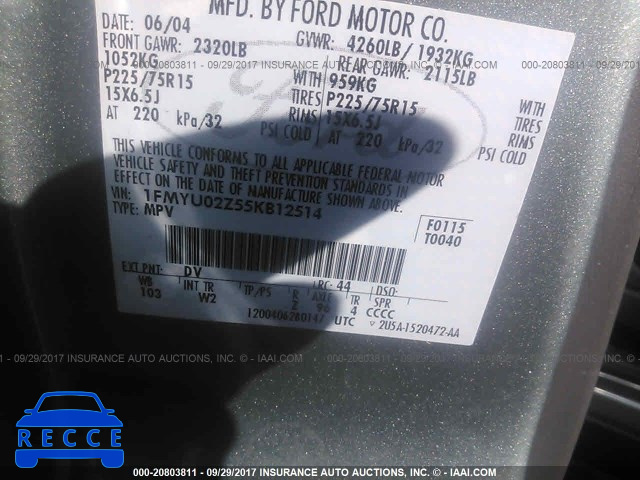 2005 Ford Escape 1FMYU02Z55KB12514 image 8
