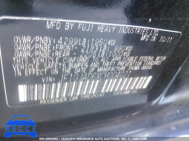 2012 Subaru Impreza PREMIUM JF1GJAD6XCH004021 image 8