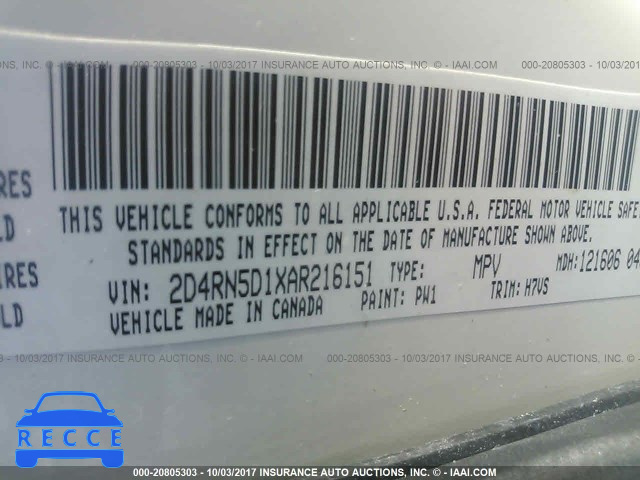 2010 Dodge Grand Caravan SXT 2D4RN5D1XAR216151 image 8