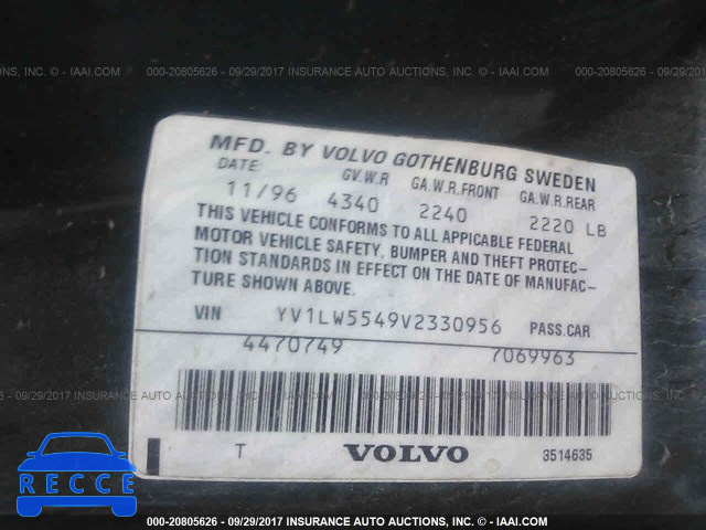 1997 Volvo 850 YV1LW5549V2330956 image 8