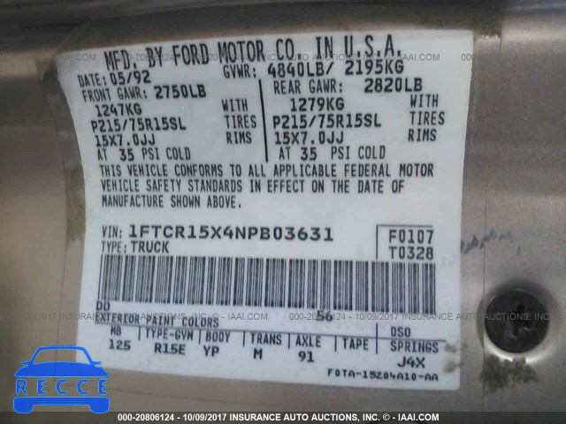 1992 Ford Ranger SUPER CAB 1FTCR15X4NPB03631 image 8