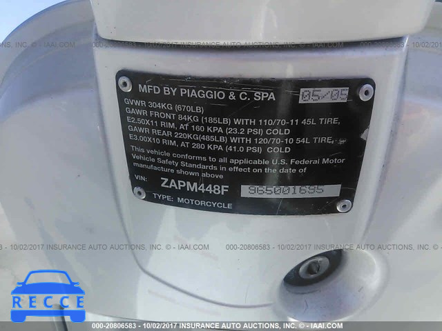 2006 Vespa LX ZAPM448F965001695 image 9