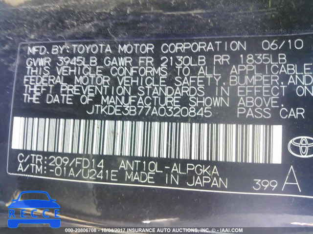 2010 Scion TC JTKDE3B77A0320845 image 8