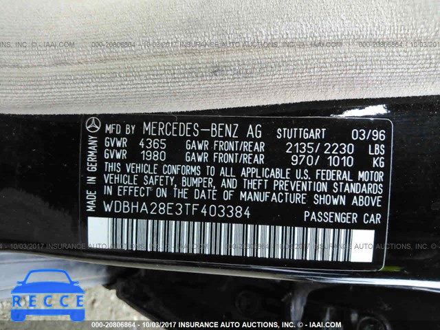 1996 Mercedes-benz C 280 WDBHA28E3TF403384 зображення 8