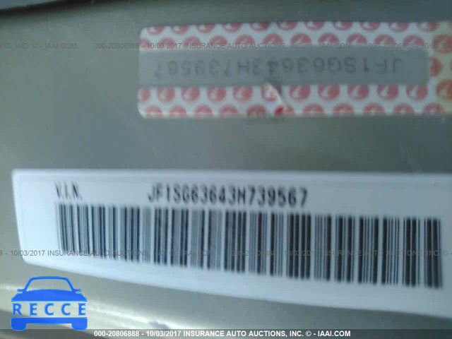 2003 Subaru Forester JF1SG63643H739567 image 8