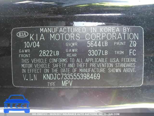 2005 KIA SORENTO KNDJC733555398469 image 8