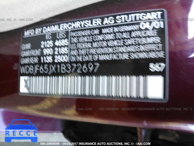 2001 Mercedes-benz E WDBJF65JX1B372697 image 8