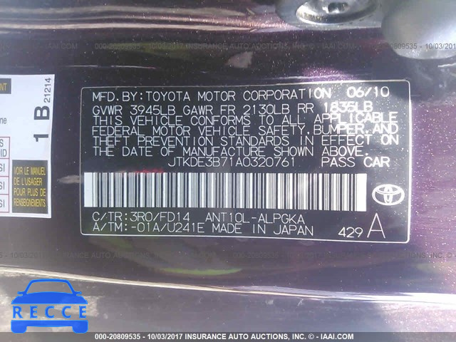 2010 Scion TC JTKDE3B71A0320761 image 8