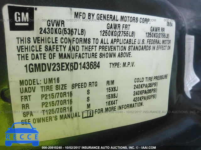 2005 Pontiac Montana 1GMDV23EX5D143684 image 8