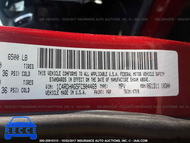 2015 DODGE DURANGO SXT 1C4RDHAG5FC904469 image 8