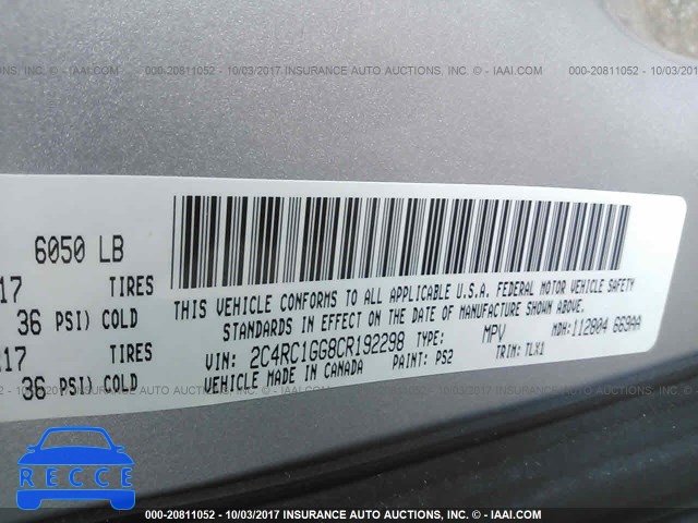2012 Chrysler Town and Country 2C4RC1GG8CR192298 image 8