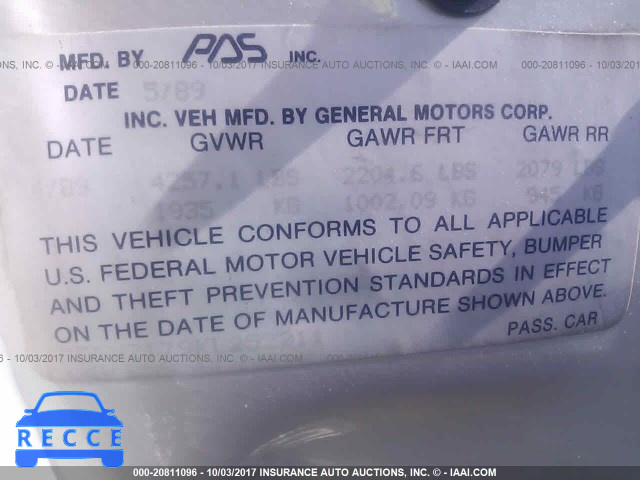 1989 Pontiac Firebird 1G5FW2179KL252211 зображення 8