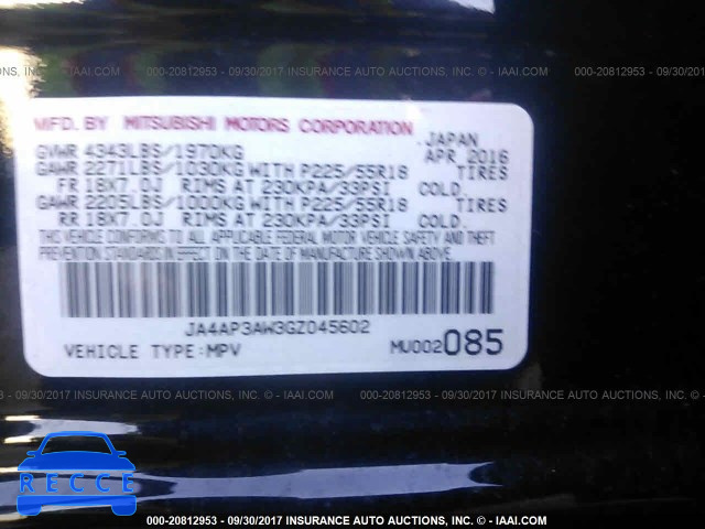 2016 MITSUBISHI OUTLANDER SPORT JA4AP3AW3GZ045602 image 8