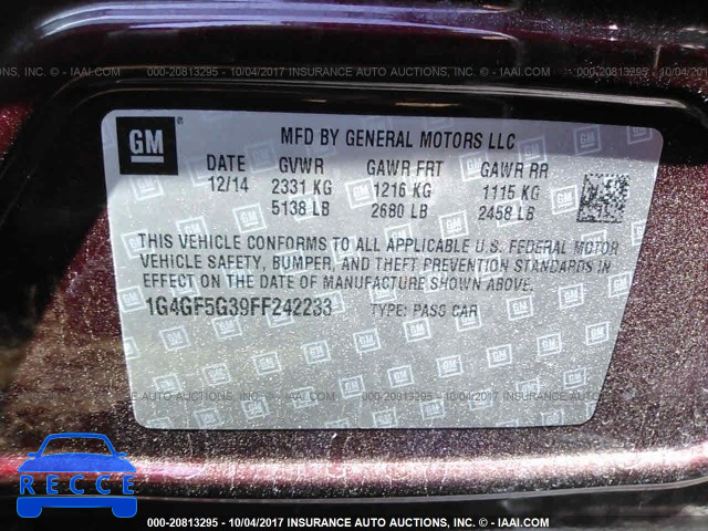 2015 Buick Lacrosse PREMIUM 1G4GF5G39FF242233 image 8