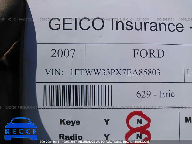 2007 Ford F350 1FTWW33PX7EA85803 зображення 8