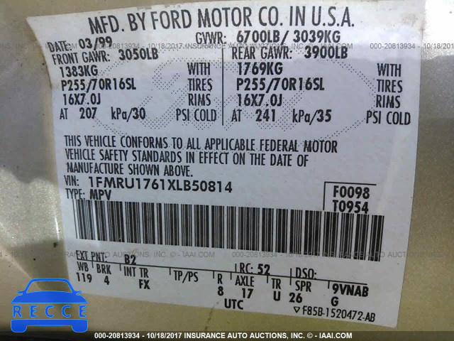 1999 Ford Expedition 1FMRU1761XLB50814 image 8