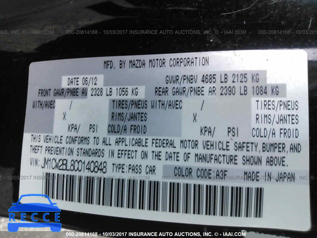 2012 Mazda 5 JM1CW2BL8C0140848 image 8