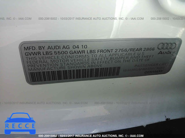 2010 Audi A6 WAU4GAFB0AN078680 image 8