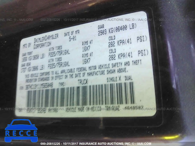 2001 Dodge RAM 1500 3B7HC13Y11M565048 image 8