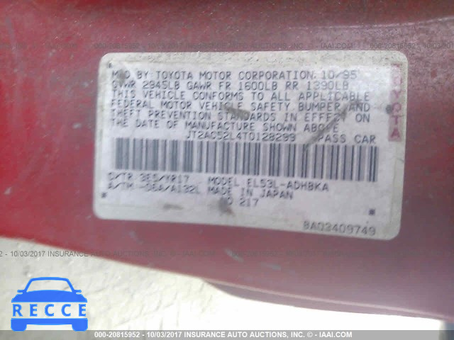 1996 Toyota Tercel JT2AC52L4T0128299 зображення 8