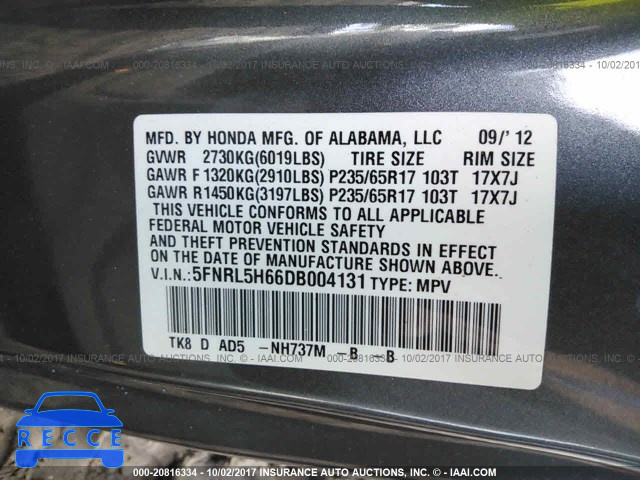 2013 Honda Odyssey 5FNRL5H66DB004131 image 8