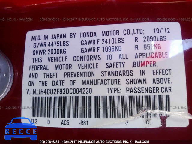 2013 Acura TSX JH4CU2F83DC004220 image 8