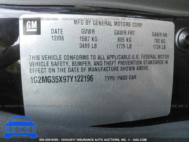 2007 Pontiac Solstice 1G2MG35X97Y122196 image 8